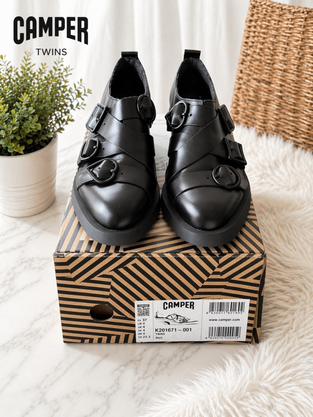Camper Twins Black leather women’s shoes (size 37)